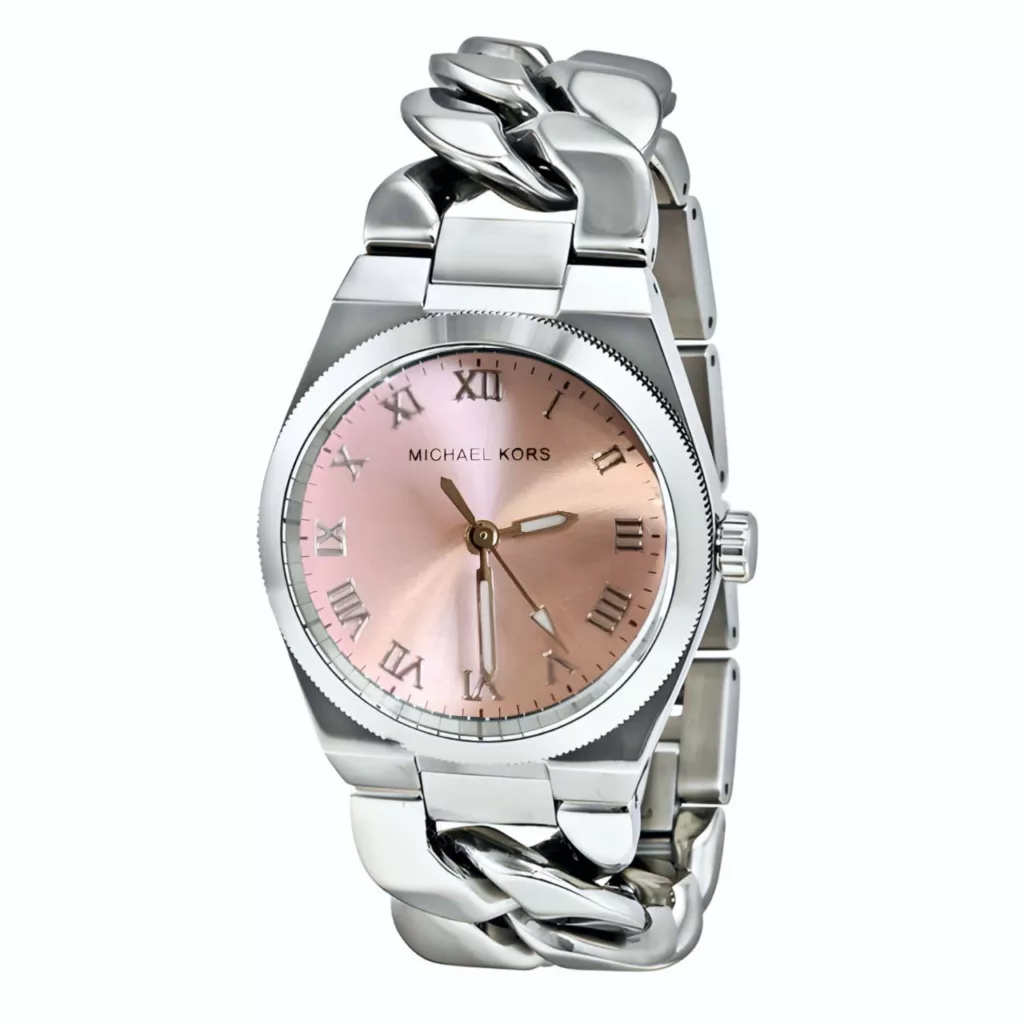 ساعت مچی عقربه‌ای کوارتز زنانه مدل زنجیری یونانی کد 107