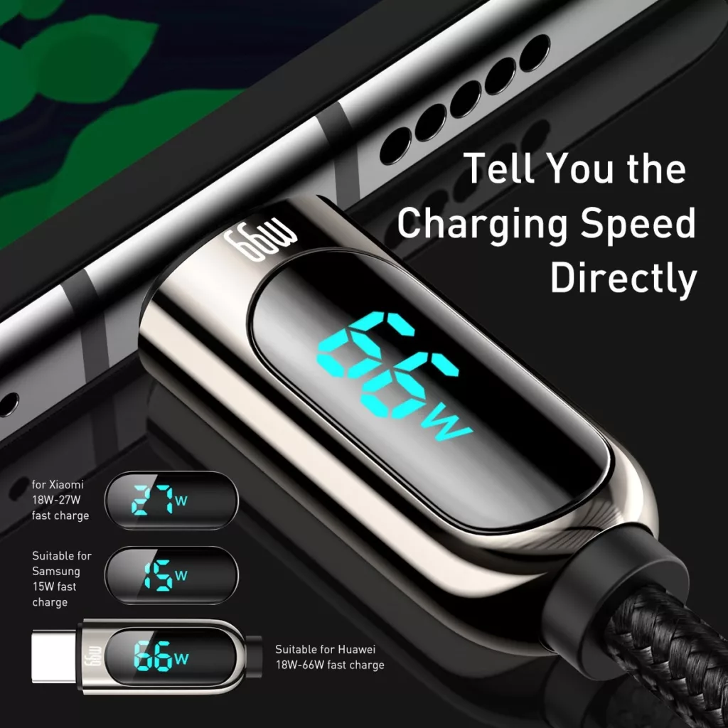 کابل تبدیل USB به USB-C بیسوس مدل Display Fast Charging-66w طول 2 متر