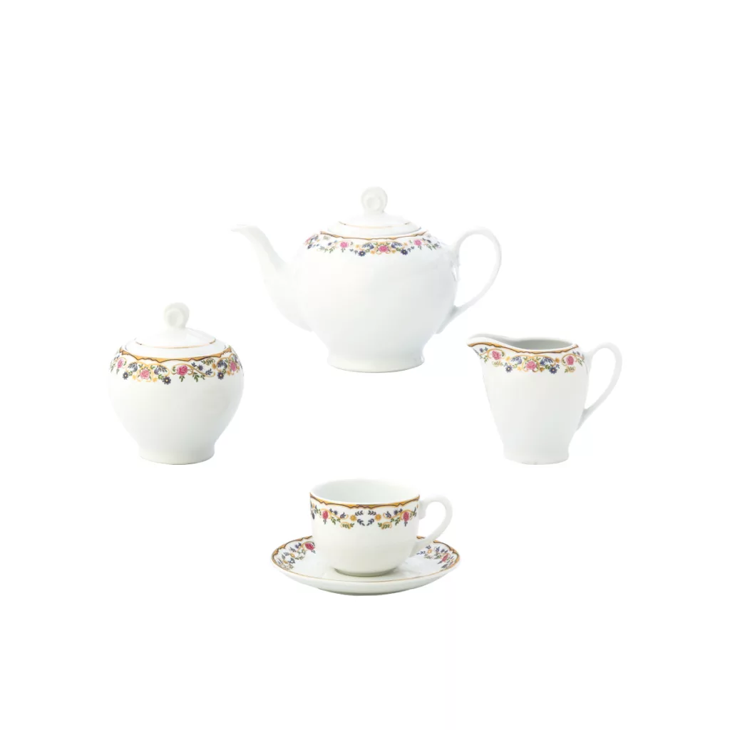 سرویس غذاخوری 102 پارچه چینی زرین ایران سری ایتالیا اف مدل Golestan درجه یک