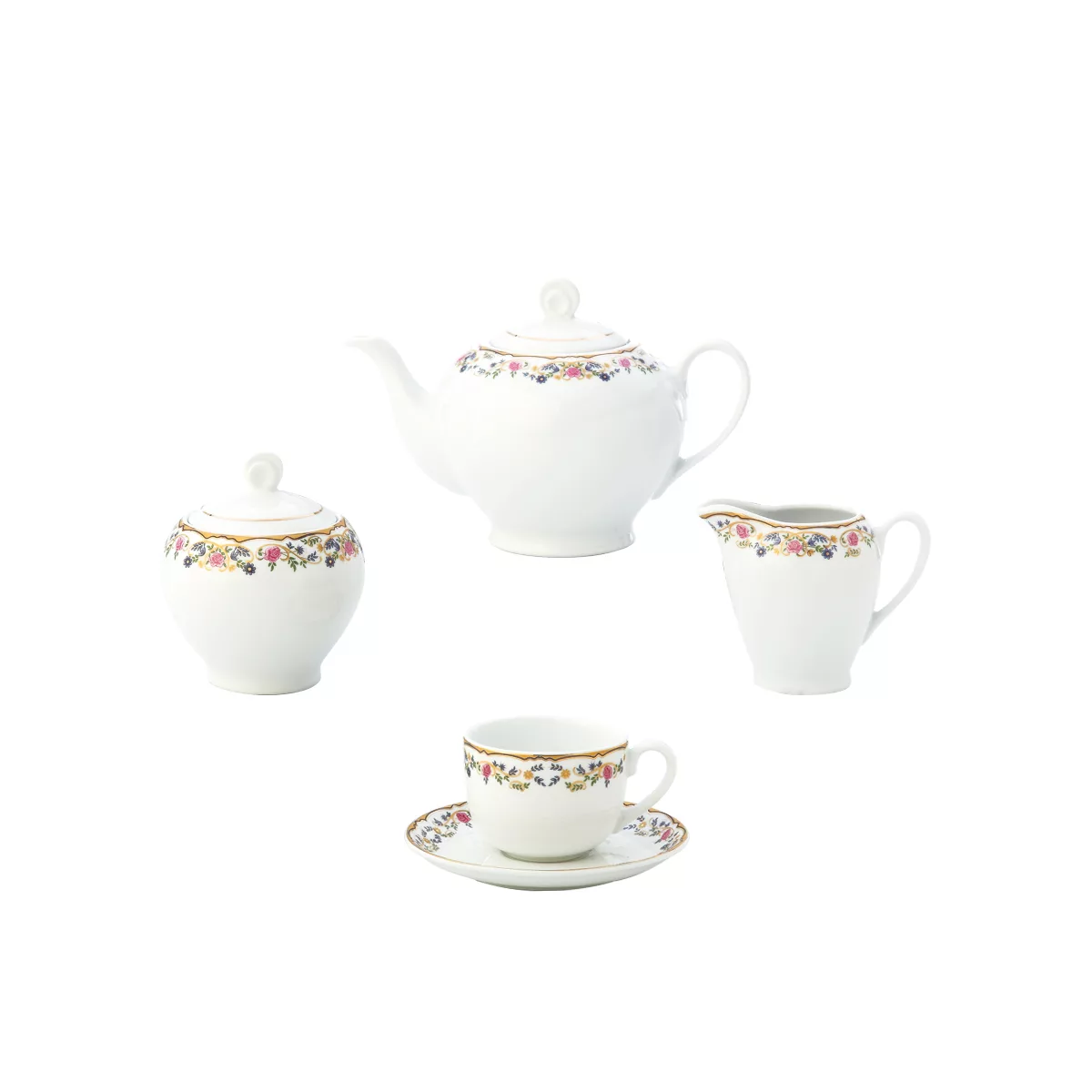 سرویس غذاخوری 102 پارچه چینی زرین ایران سری ایتالیا اف مدل Golestan درجه یک