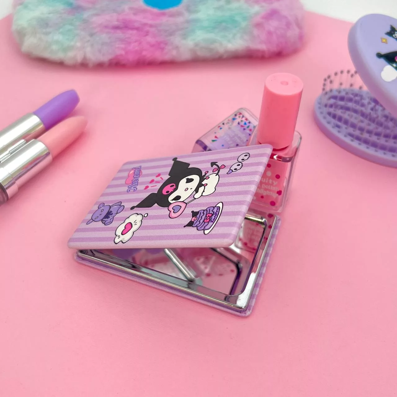 آینه آرایشی تاشو جیبی مدل کرومی