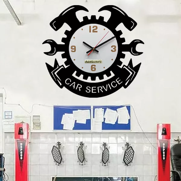 ساعت دیواری آذرلاکچری طرح تعمیرگاه کد mec04