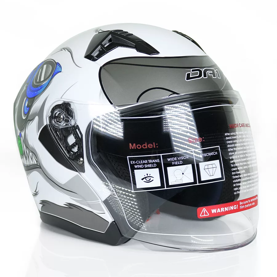 کلاه کاسکت بدون فک دی ای وان مدل +407 Buffalo Wh/Bl