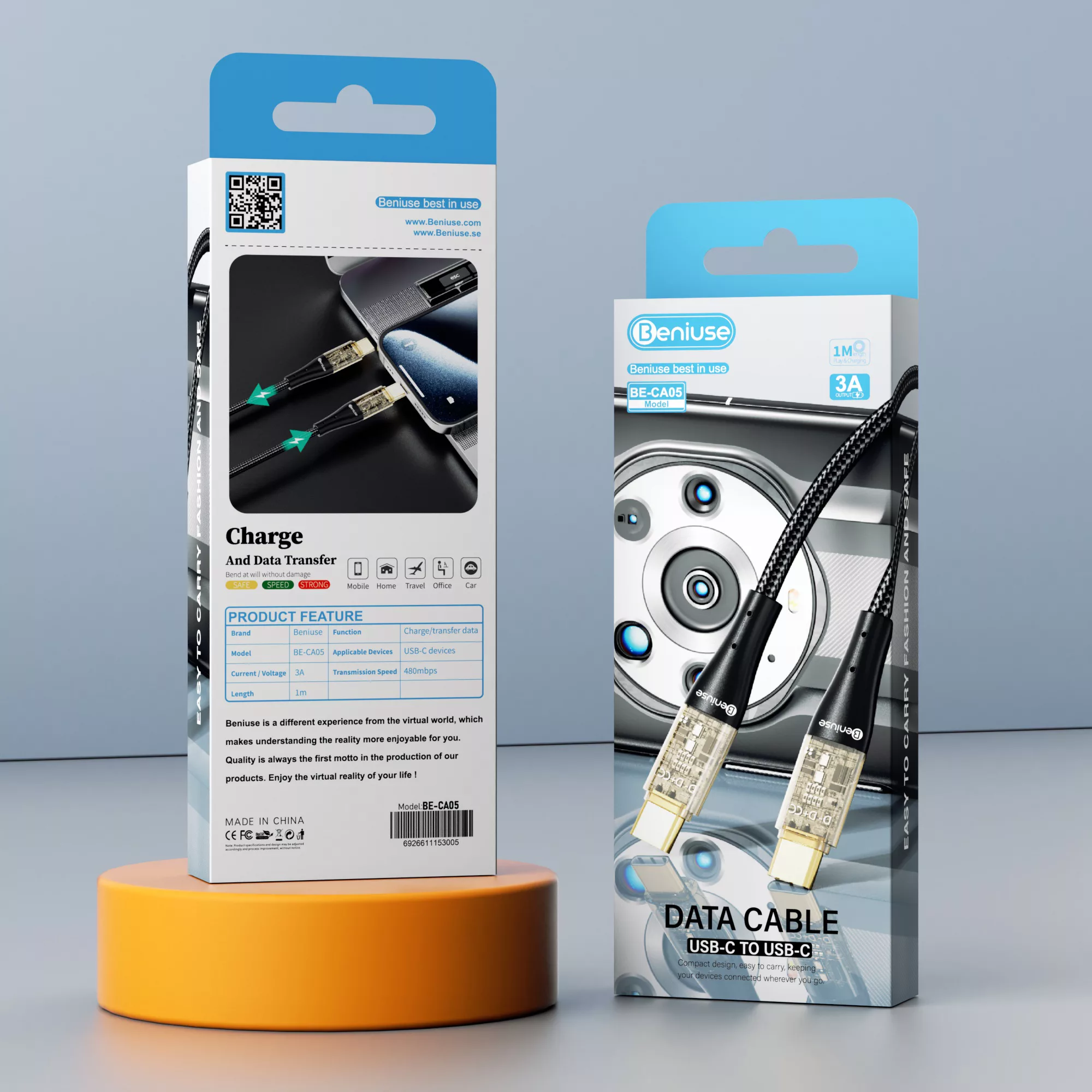 کابل USB-C بنیوس مدل BE-CA05 طول 1متر