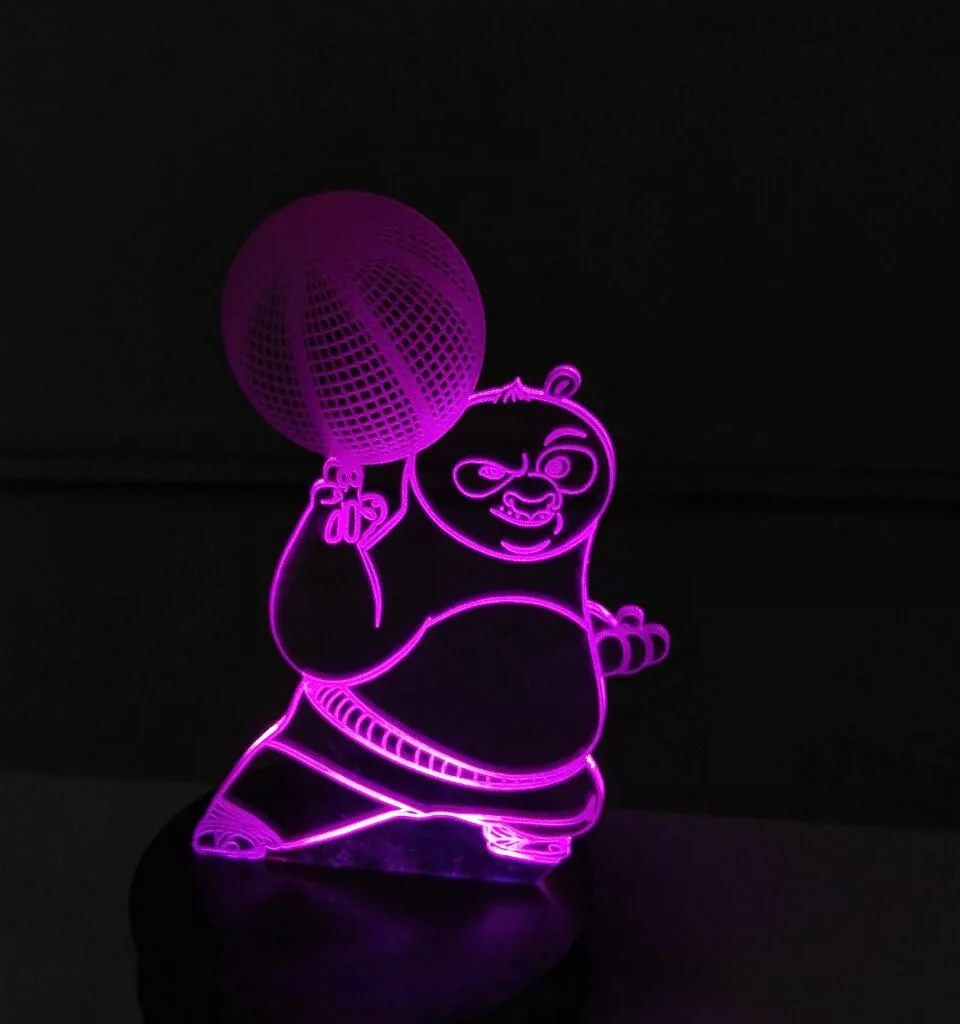 چراغ خواب کودک طرح کارتونی پاندا کنگ فو کار