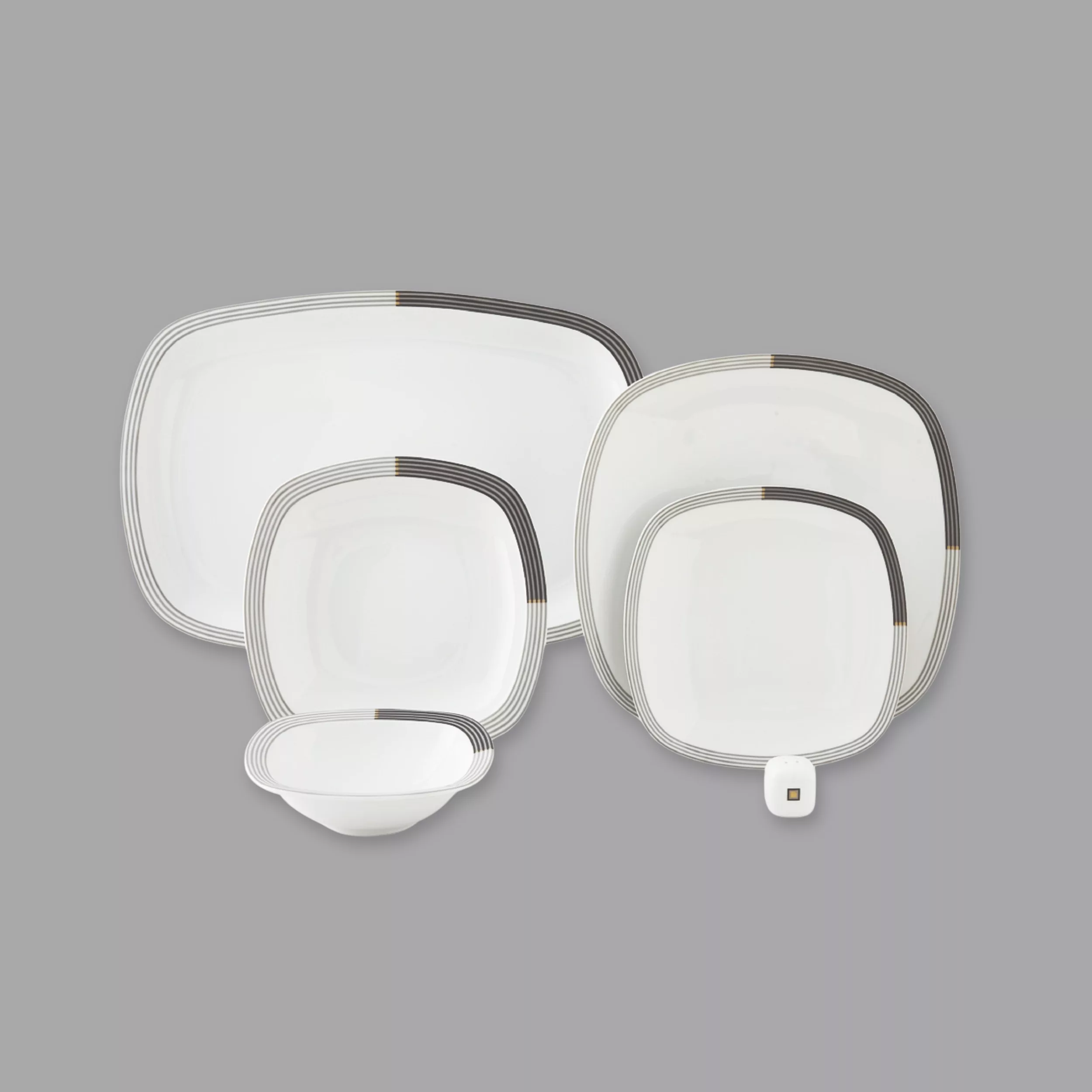 سرویس غذاخوری 27 پارچه 6 نفر چینی زرین ایران مدل وگاس اوریت سری کواترو درجه عالی