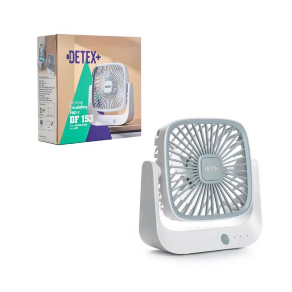 پنکه شارژی دیتکس پلاس مدل DF153 ظرفیت 1200 میلی آمپر ساعت