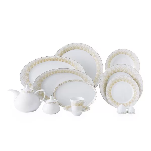 سرویس غذاخوری 81 پارچه 12 نفره چینی زرین ایران مدل شهرزاد میراندا درجه یک