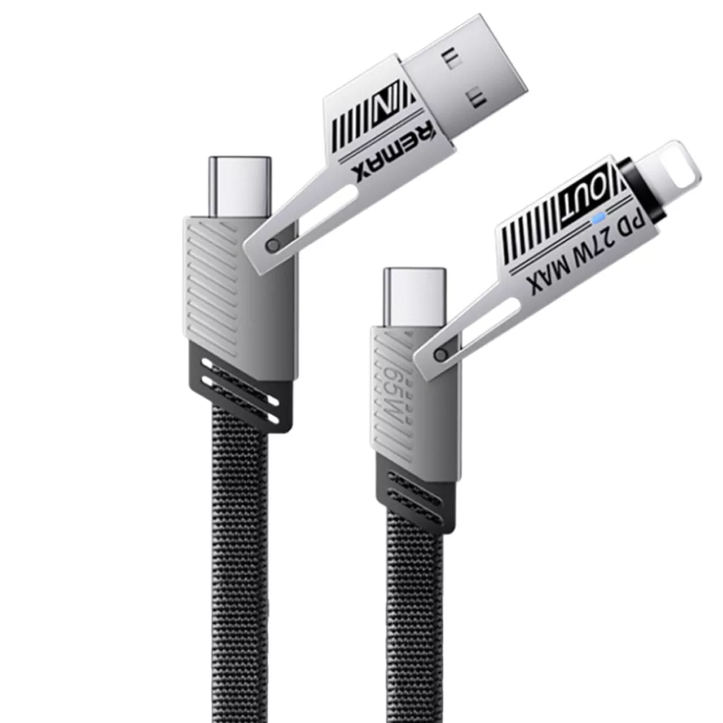 کابل تبدیل USB-C /USB به USB-C/ لایتنینگ ریمکس مدل Multi Fast Charge طول 1 متر