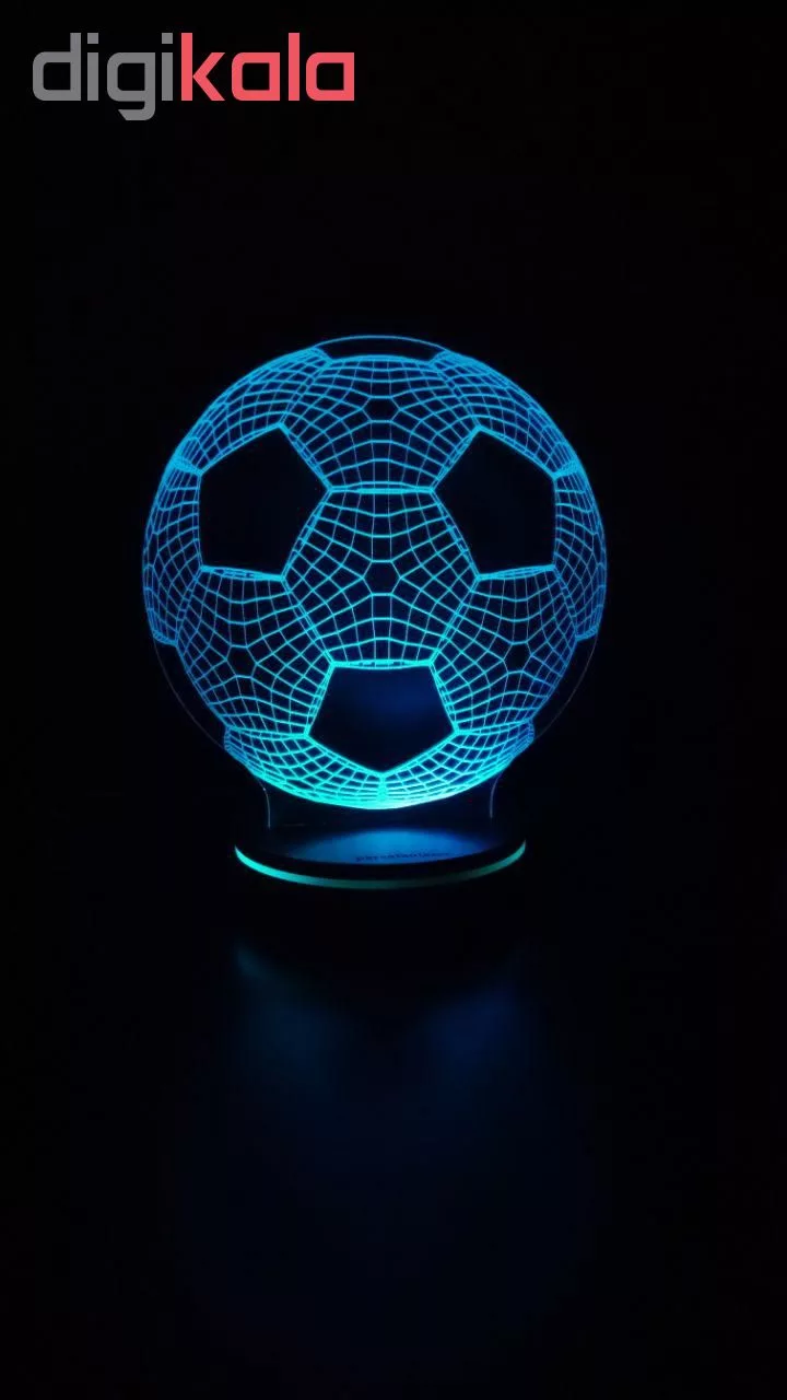 چراغ خواب سه بعدی پارسافن لیزر طرح توپ فوتبال 16 رنگ ریموت دار