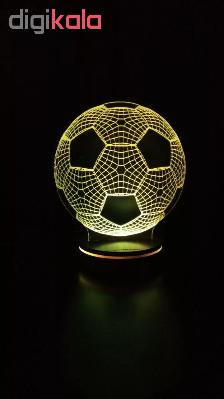 چراغ خواب سه بعدی پارسافن لیزر طرح توپ فوتبال 16 رنگ ریموت دار