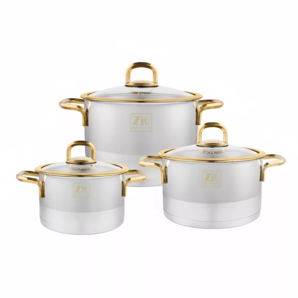 سرویس قابلمه استیل ۶ پارچه بازرگانی زیو مدل ZCS-1300