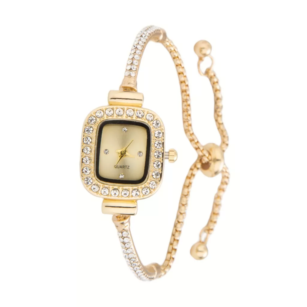 ساعت مچی عقربه ای زنانه مدل دور نگین بند کراواتی کد 5