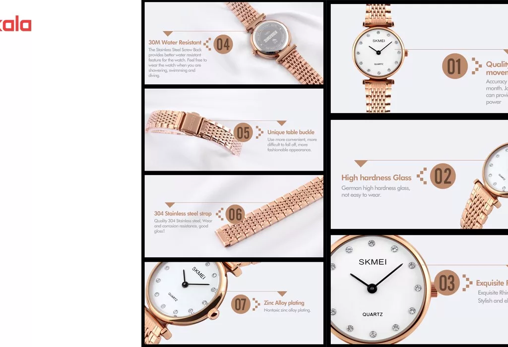 ساعت مچی عقربه ای زنانه اسکمی مدل1223 کد 02