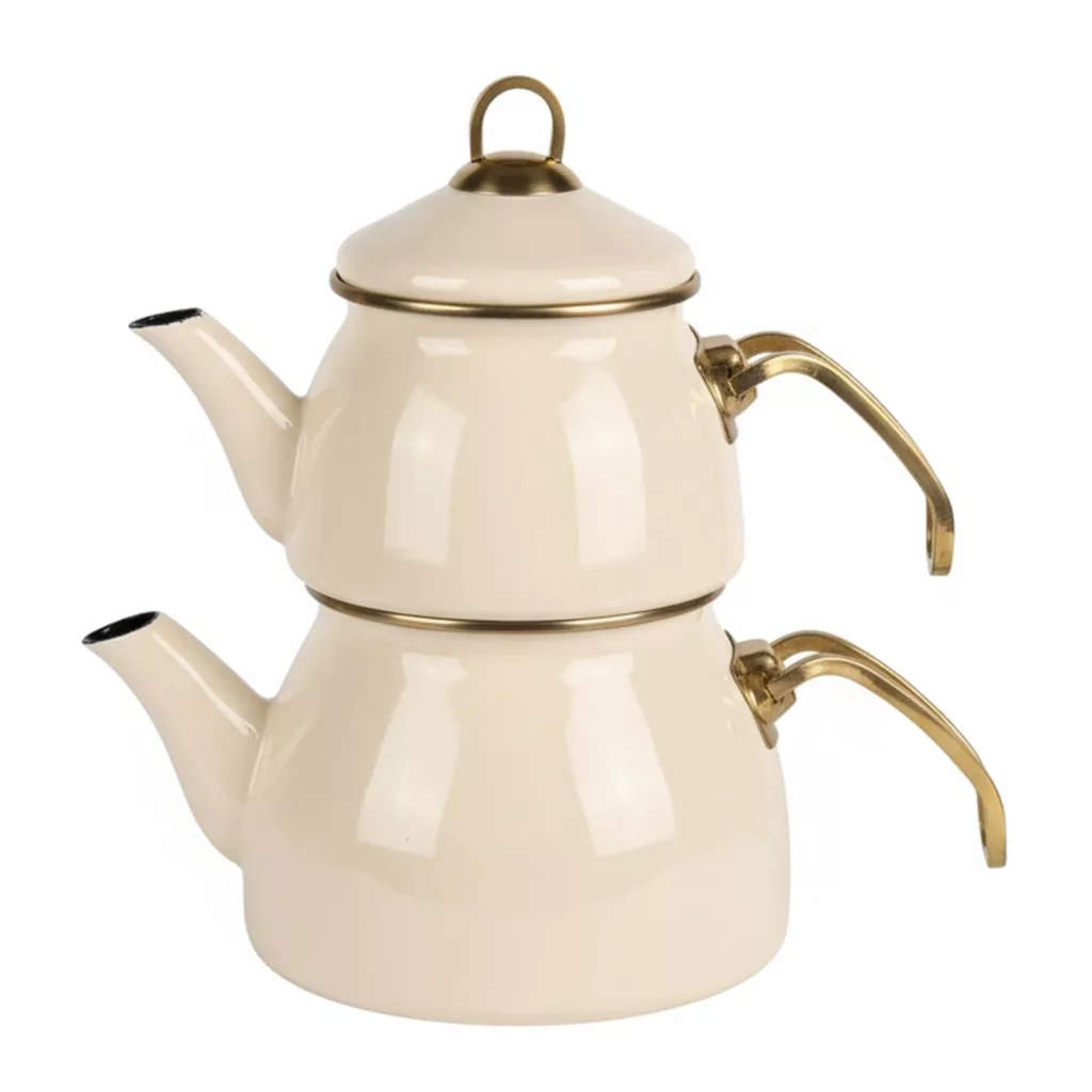 ست کتری و قوری شاهین مدل EMAYE_CR گنجایش کتری 2.1 لیتر گنجایش قوری 1.1 لیتر