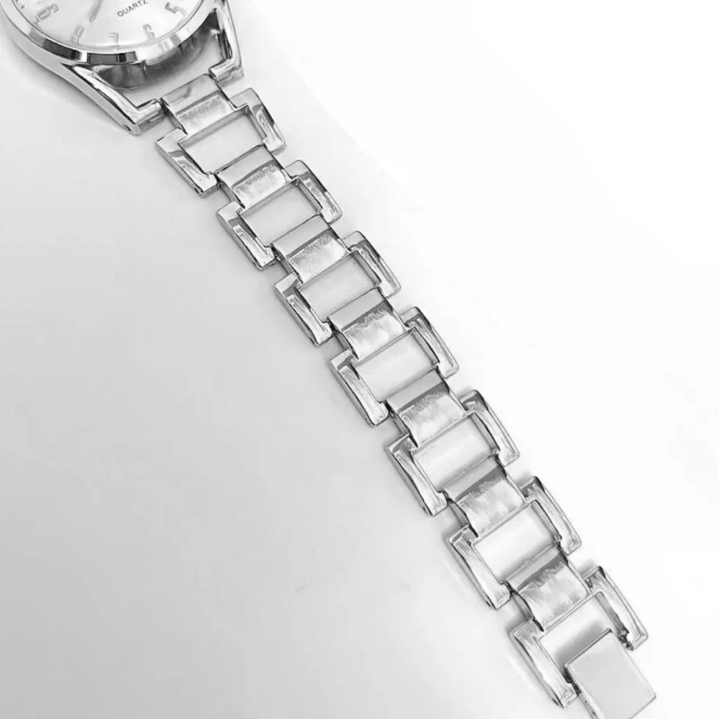 ساعت مچی عقربه‌ای کوارتز زنانه مدل مینیمال بند زنجیری دستبندی کد HO2