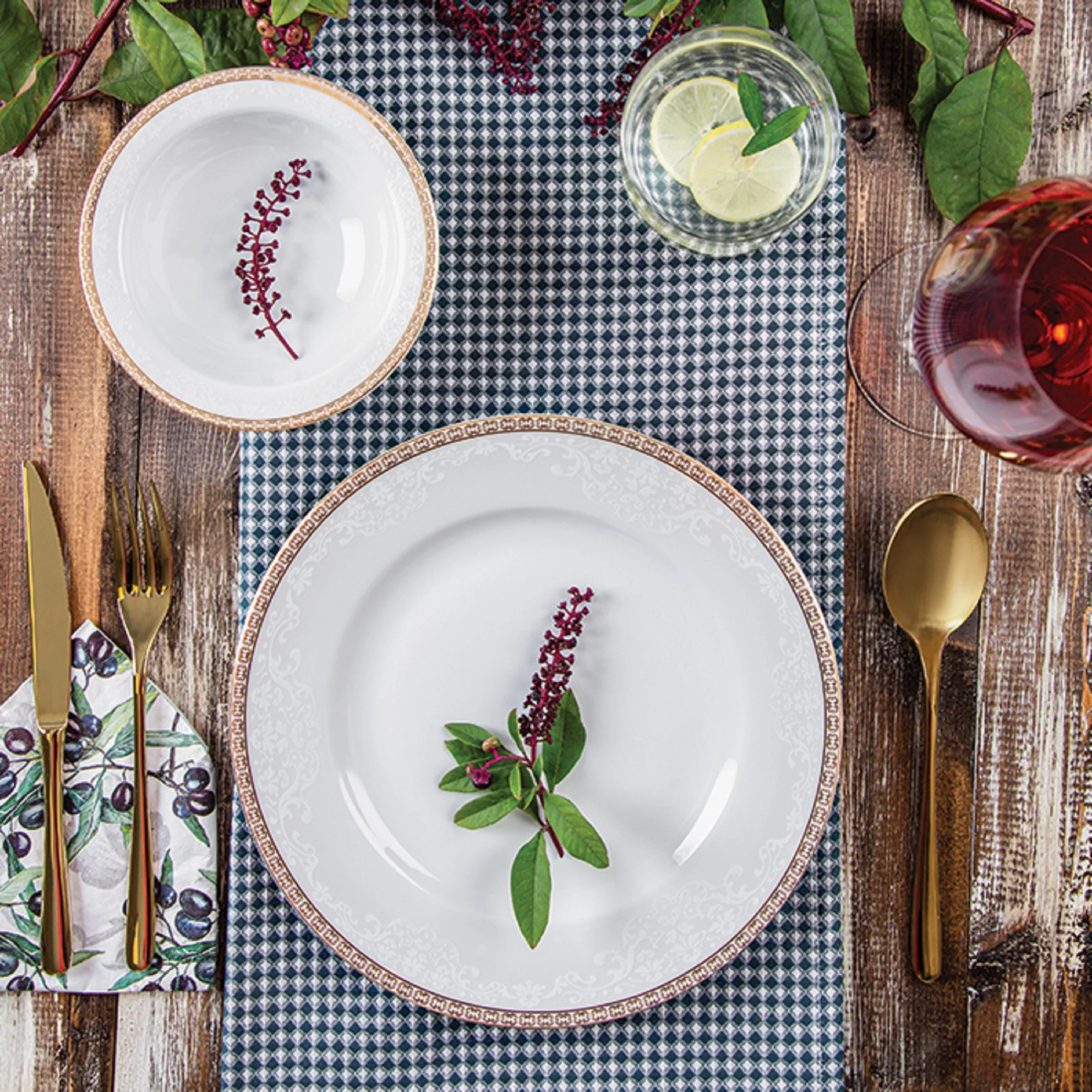 سرویس غذاخوری 28 پارچه چینی زرین ایران مدل ایتالیا اف ریوا درجه 3