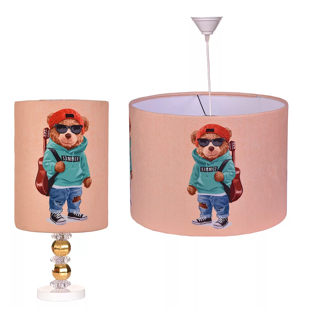 لوستر اتاق کودک مدل خرس کلاهدار به همراه آباژور