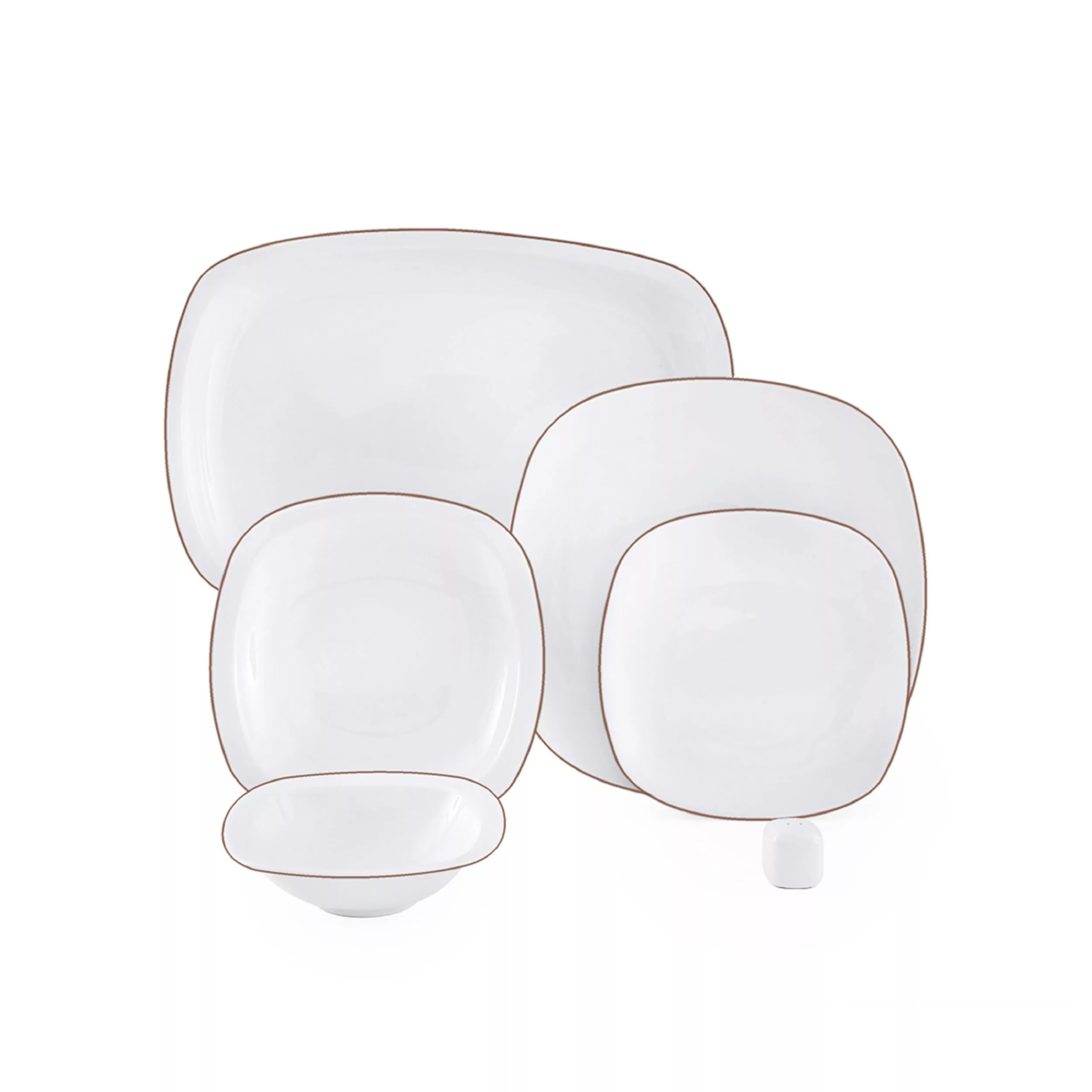 سرویس غذاخوری 27 پارچه چینی زرین ایران مدل کواترو زرین درجه یک