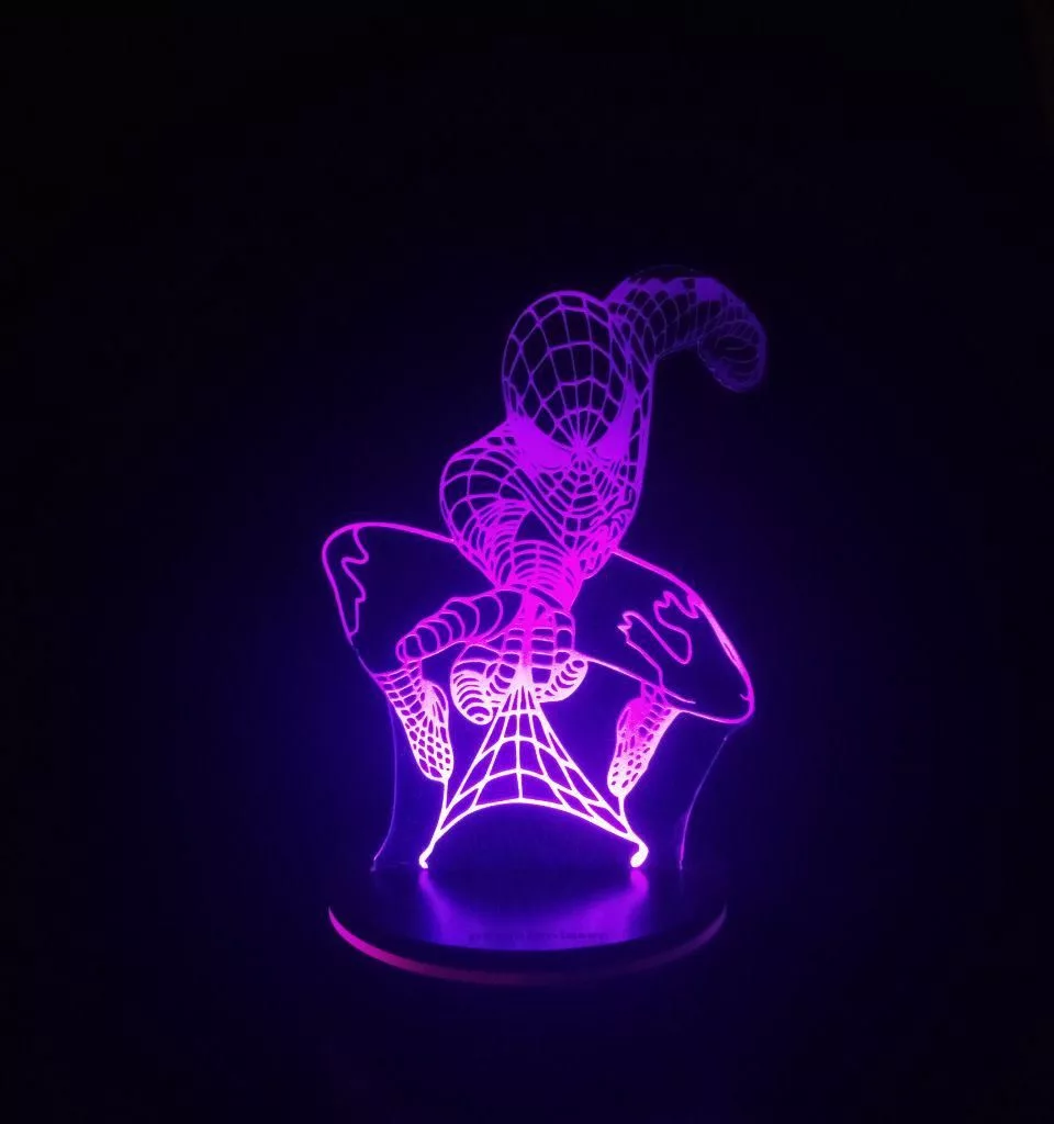 چراغ خواب پارسافن لیزر طرح کارتونی مرد عنکبوتی 16 رنگ ریموت دار