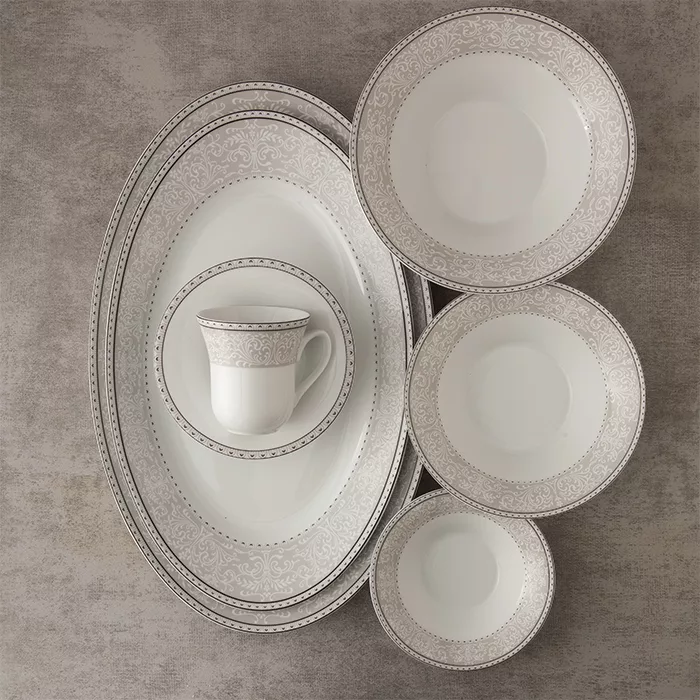 سرویس غذاخوری 108 پارچه چینی زرین ایران سری شهرزاد مدل ورونا درجه یک