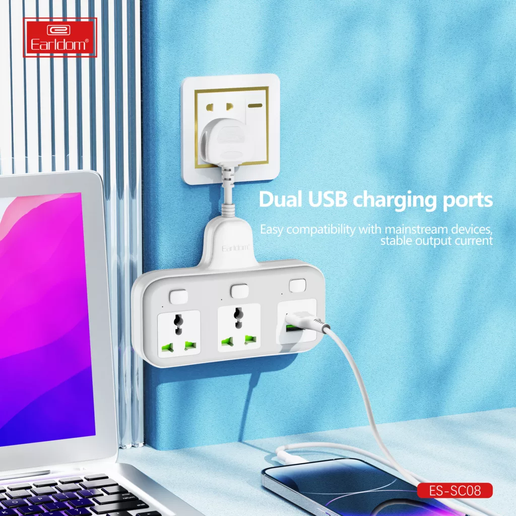 چندراهی برق ارلدام مدل POWER SOCKET SC08