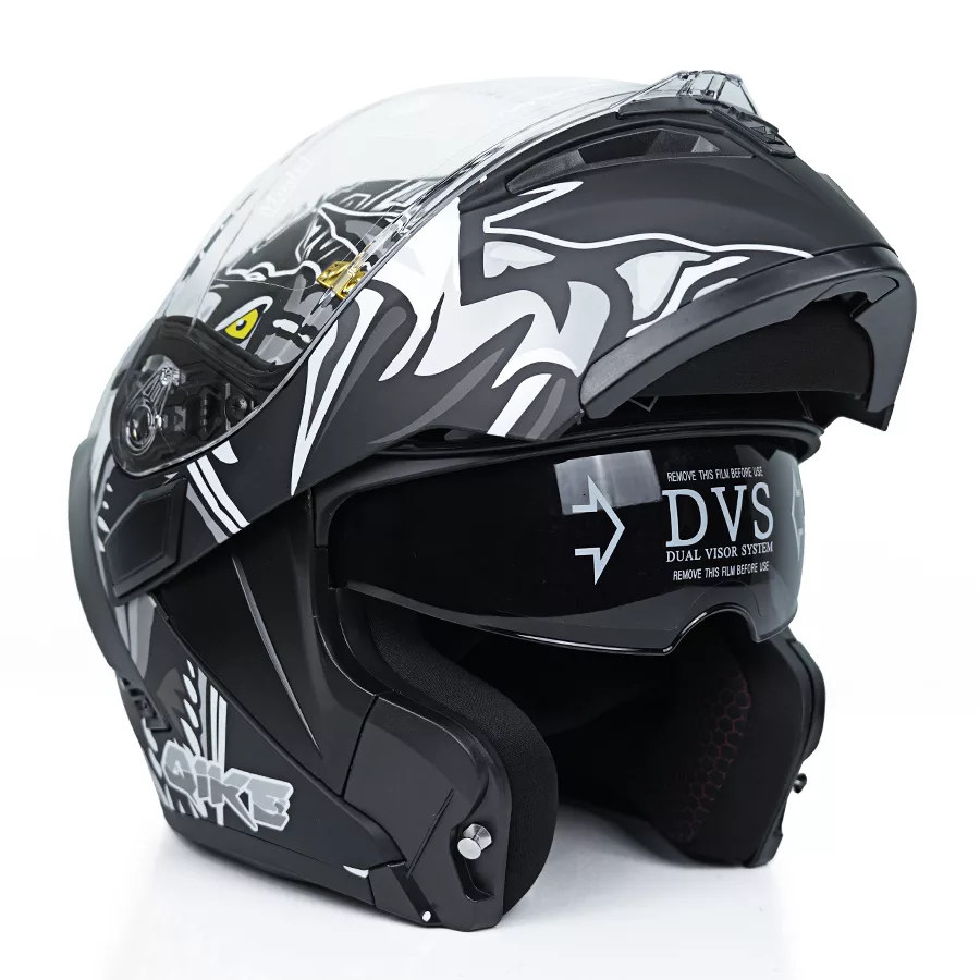 کلاه کاسکت فک متحرک کایک مدل 772 طرح Grey Tyrannosaurus Rex