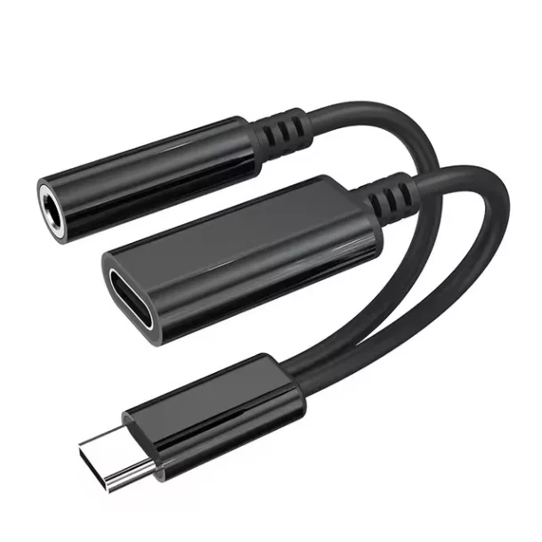 مبدل USB-C به AUX / USB-C مدل 2in1