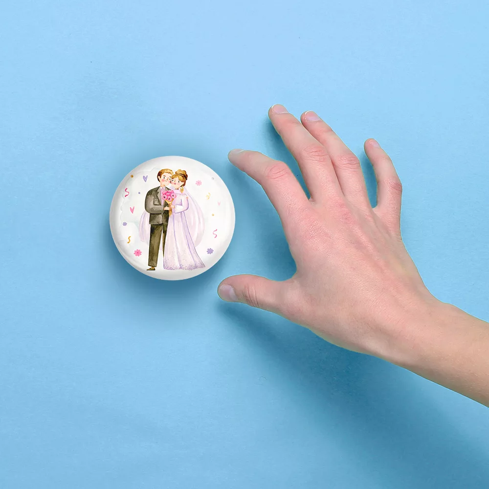 آینه جیبی خندالو مدل عروس و داماد کد 29627