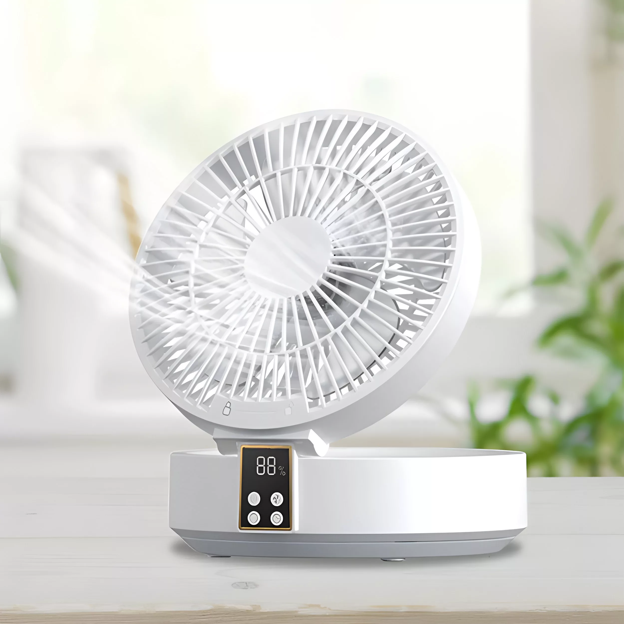 پنکه رومیزی مدل گردش خودکار تایمر دار کد JS101 پنکه رومیزی مدل گردش خودکار تایمر دار کد JS101