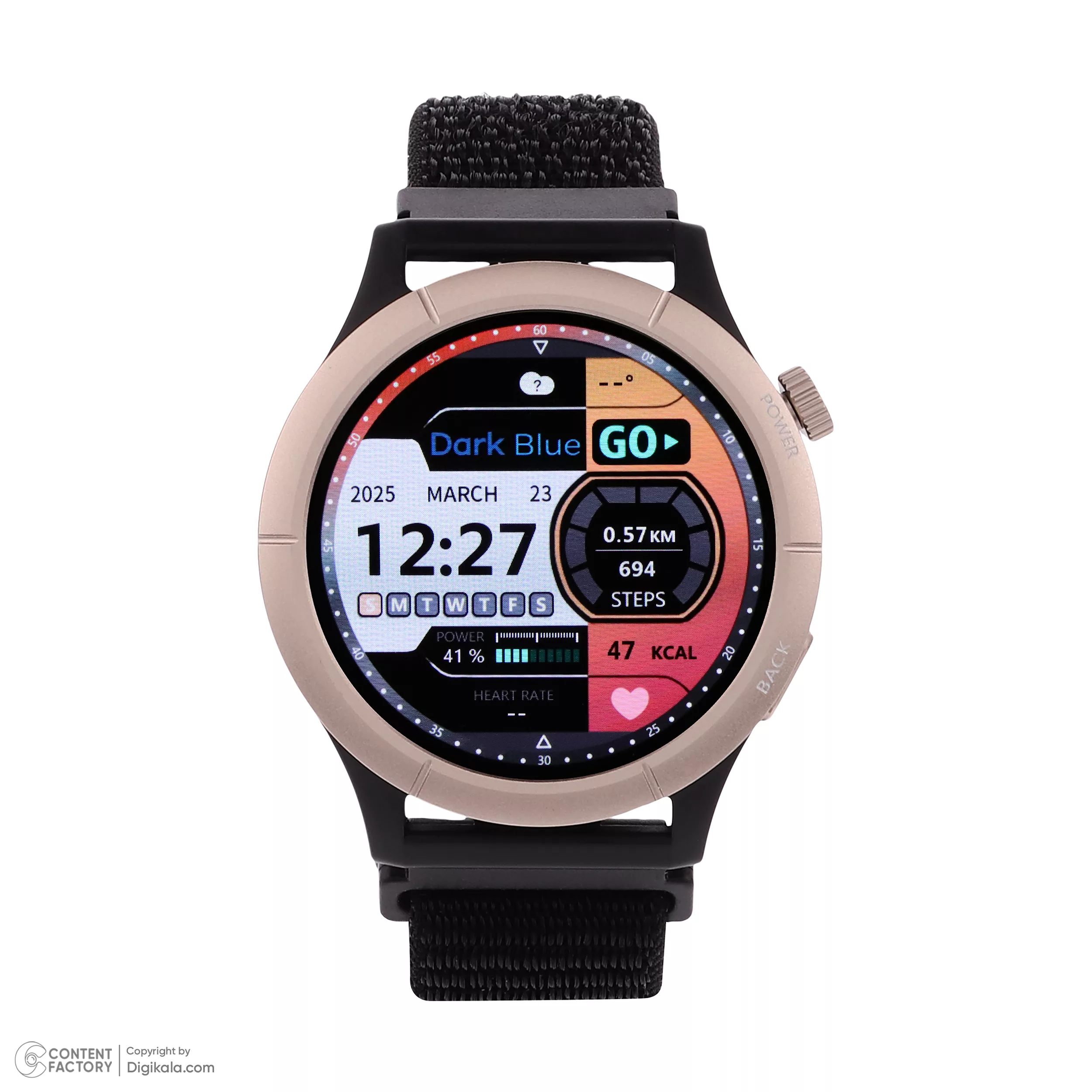 ساعت هوشمند 45 میلی‌متری دارک بلو مدل AmazWatch B با بند پلی استری