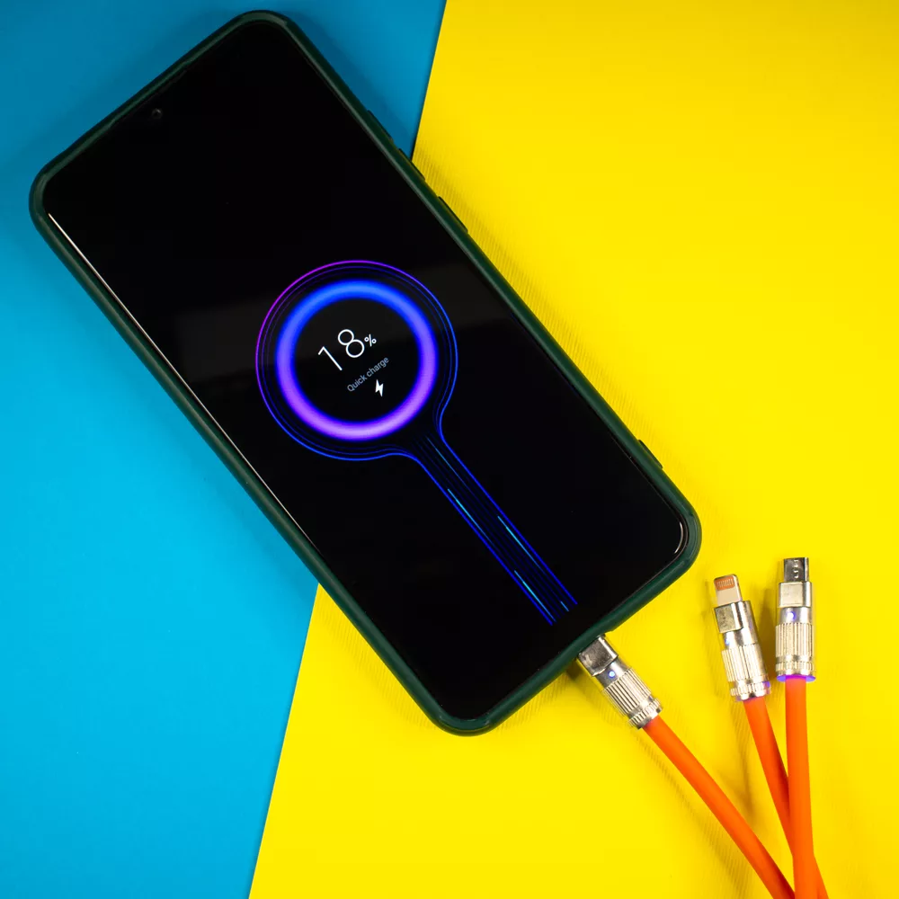 کابل تبدیل USB به USB-C/microUSB/لایتنینگ مدل 017 طول 1.15 متر