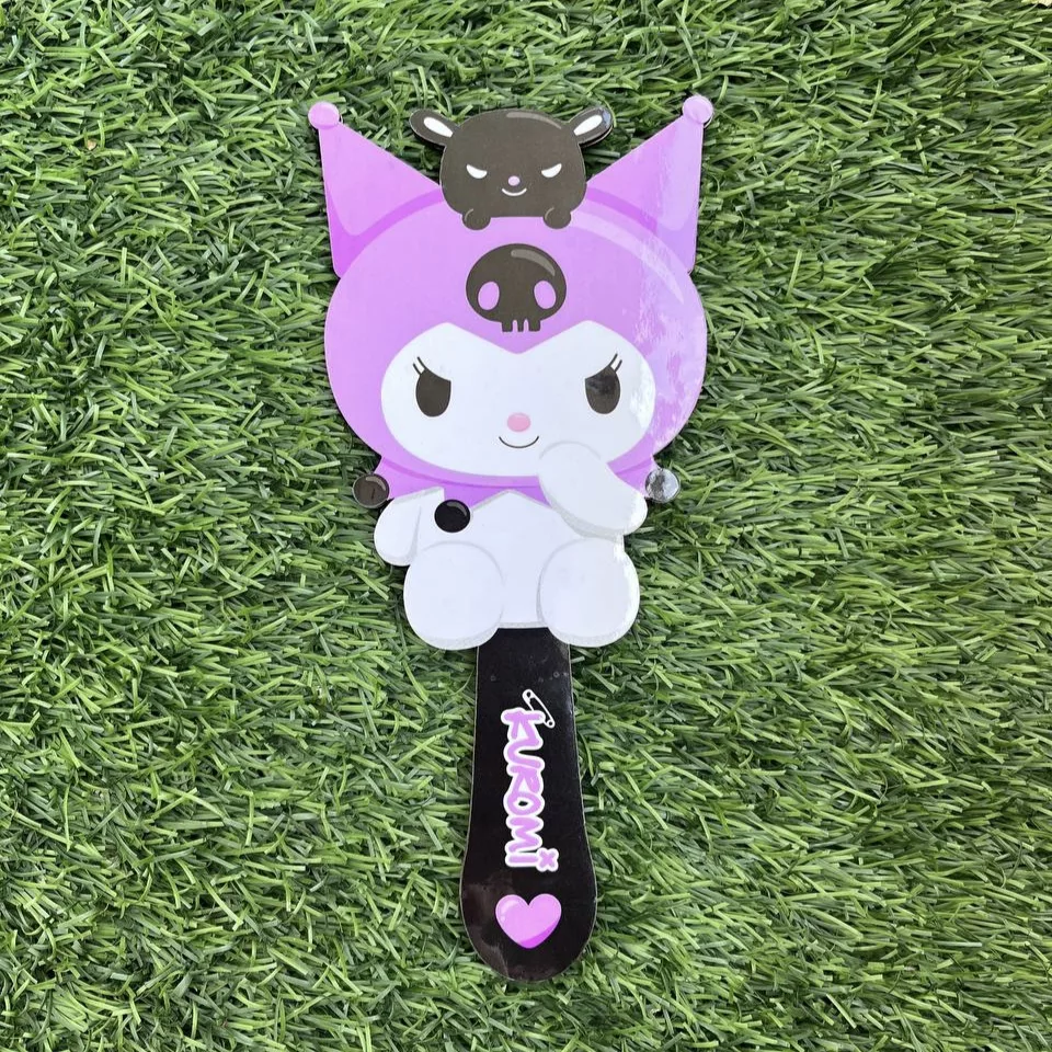 آینه آرایشی دسته دار مدل کرومی کد 10