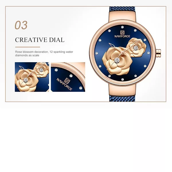 ساعت مچی عقربه ای زنانه نیوی فورس مدل 5013BE