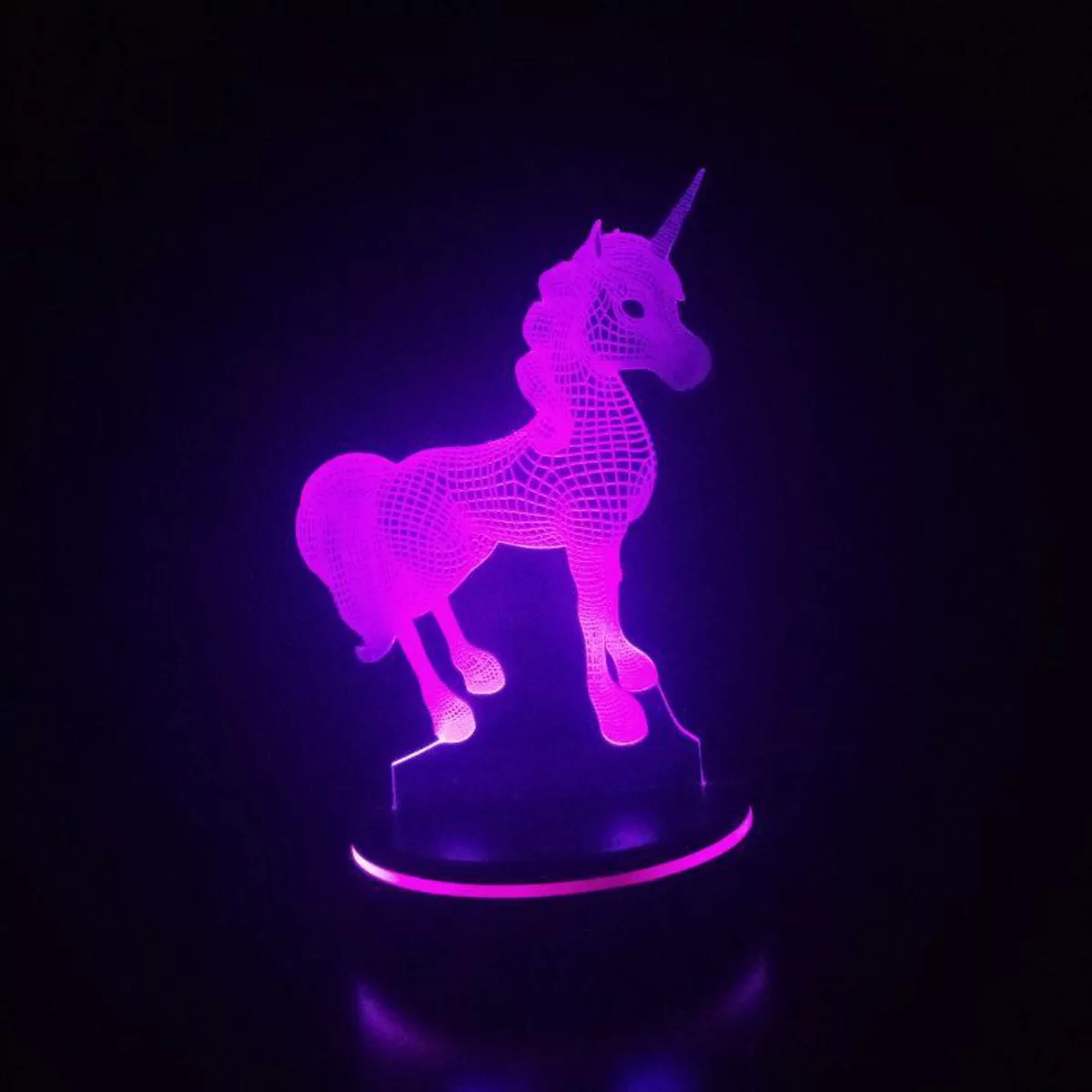 چراغ خواب کودک پارسافن لیزر طرح کارتونی اسب تک شاخ 16 رنگ ریموت دار