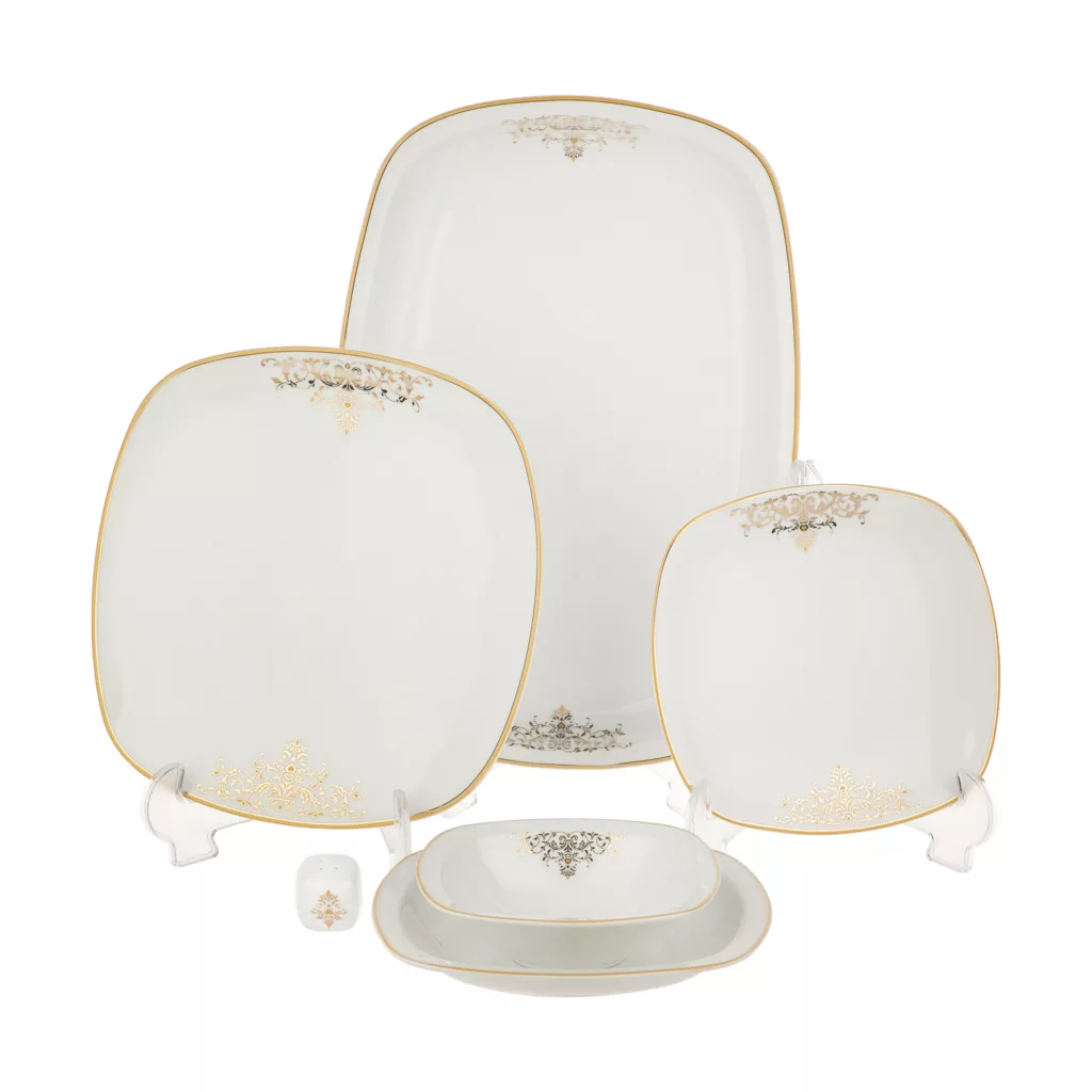 سرویس 28 پارچه چینی زرین ایران سری کواترو مدل مونت کارلو