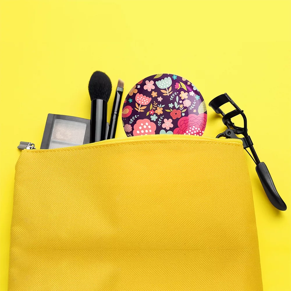 آینه جیبی خندالو مدل گل گلی کد 29059