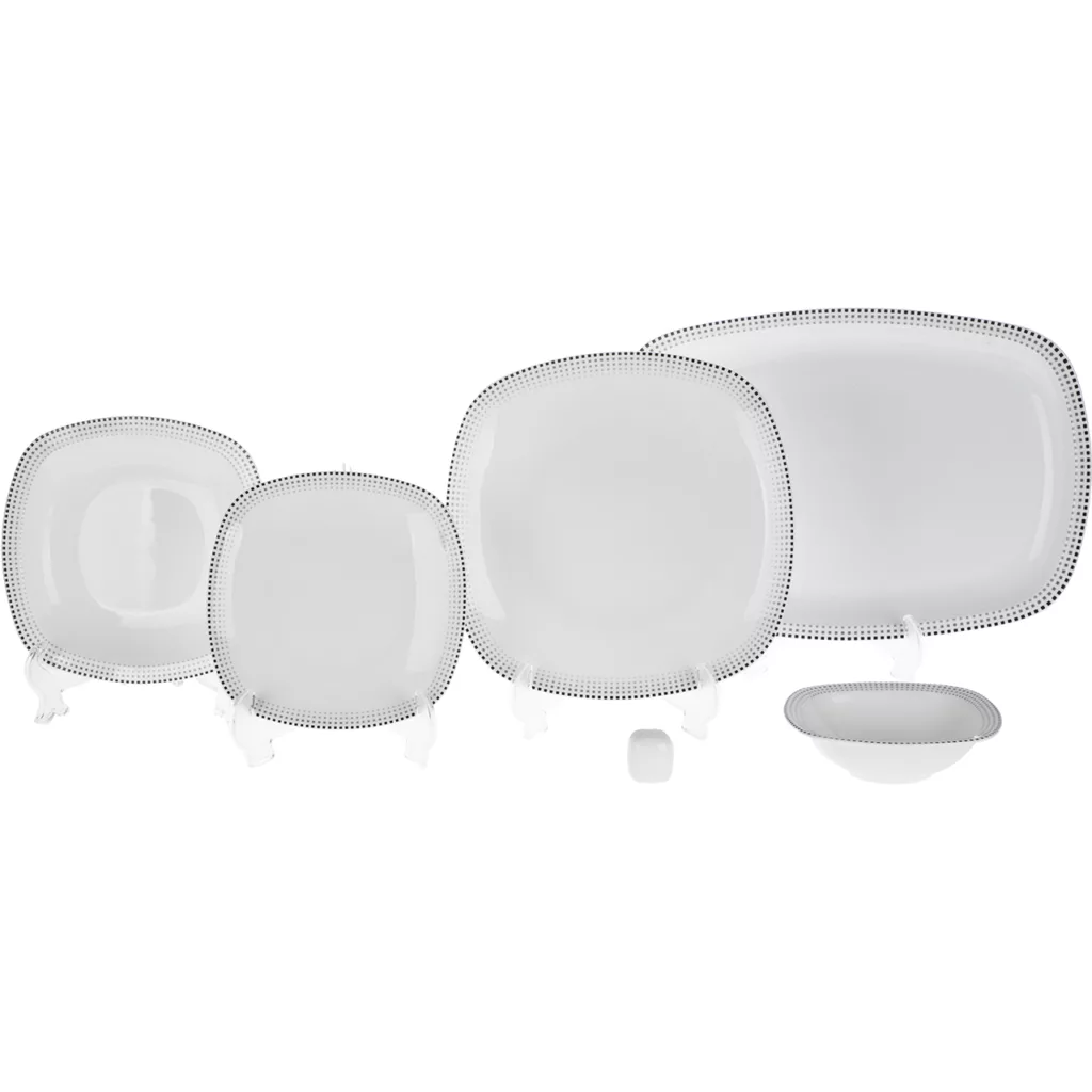 سرویس غذاخوری 27 پارچه چینی زرین ایران مدل کواترو مون بلان درجه 3