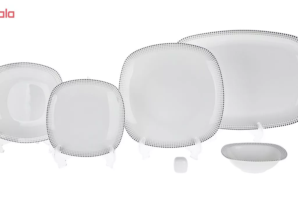 سرویس غذاخوری 27 پارچه چینی زرین ایران مدل کواترو مون بلان درجه 3