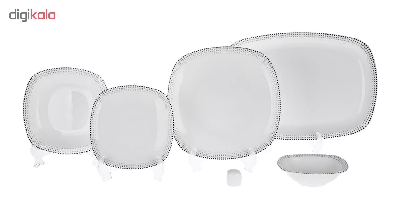 سرویس غذاخوری 27 پارچه چینی زرین ایران مدل کواترو مون بلان درجه 3