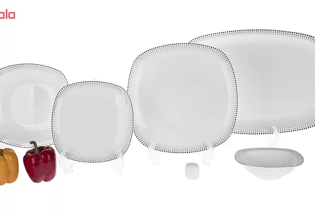 سرویس غذاخوری 27 پارچه چینی زرین ایران مدل کواترو مون بلان درجه 3