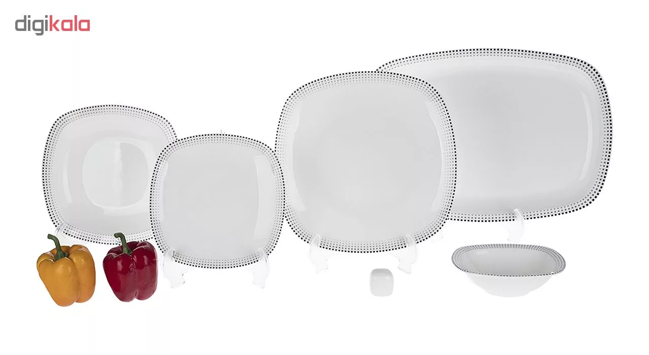 سرویس غذاخوری 27 پارچه چینی زرین ایران مدل کواترو مون بلان درجه 3