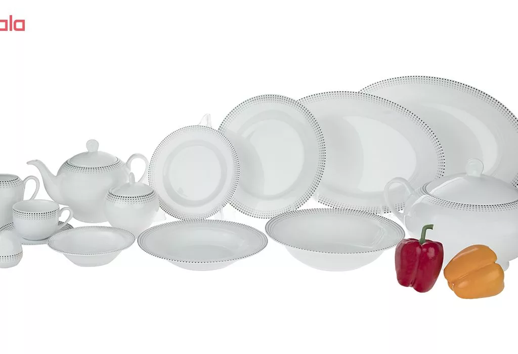 سرویس غذاخوری 102 پارچه چینی زرین ایران سری ایتالیا اف مدل مون بلان درجه یک