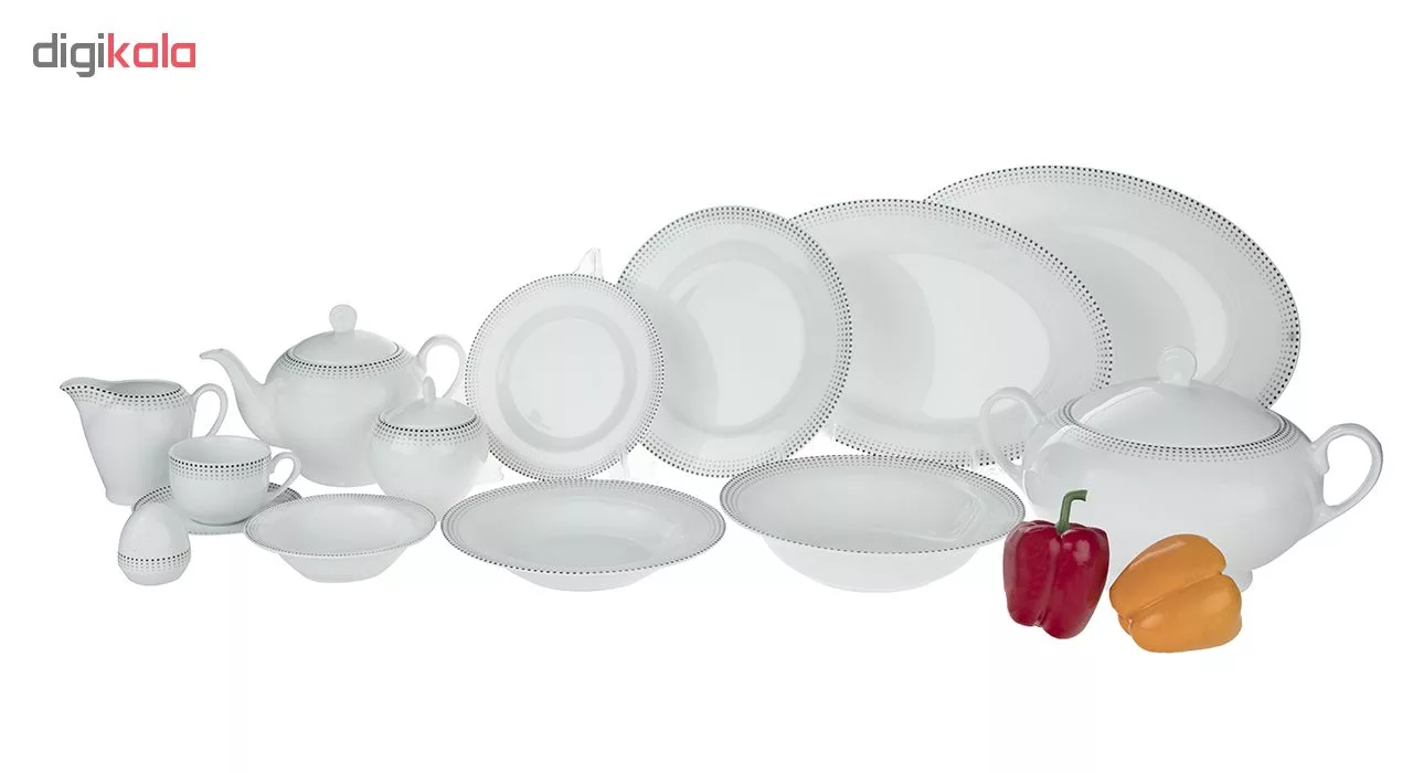 سرویس غذاخوری 102 پارچه چینی زرین ایران سری ایتالیا اف مدل مون بلان درجه یک