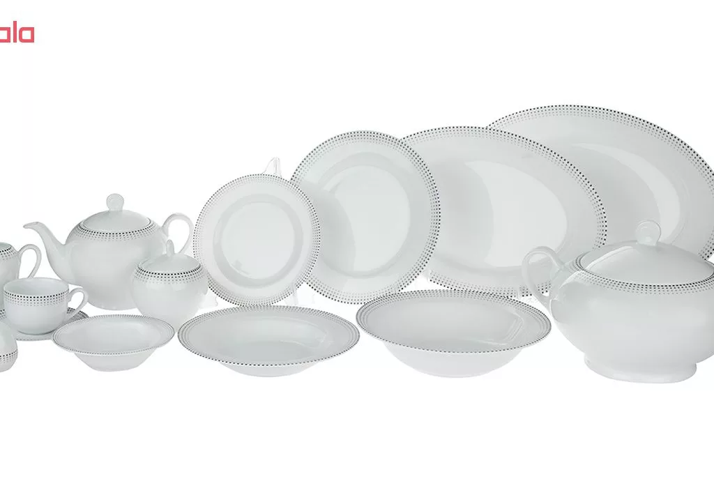 سرویس غذاخوری 102 پارچه چینی زرین ایران سری ایتالیا اف مدل مون بلان درجه یک