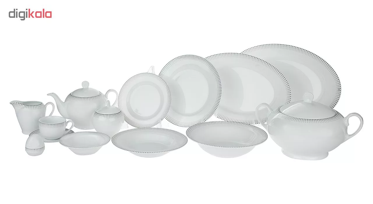 سرویس غذاخوری 102 پارچه چینی زرین ایران سری ایتالیا اف مدل مون بلان درجه یک