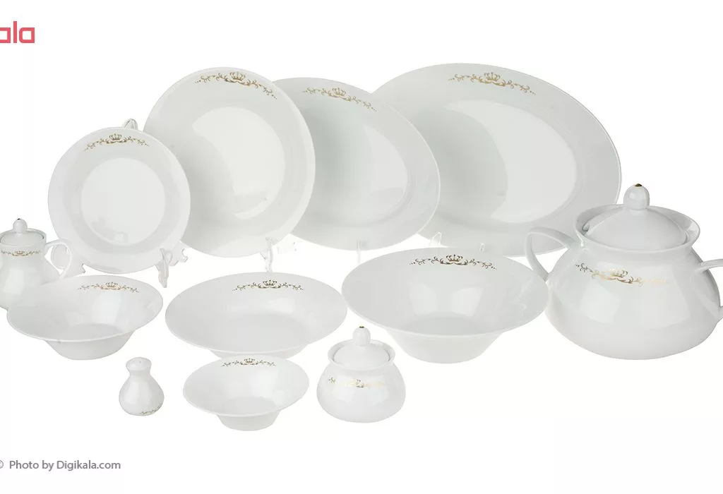 سرویس غذاخوری 108 پارچه 12 نفر چینی زرین ایران مدل Pernses