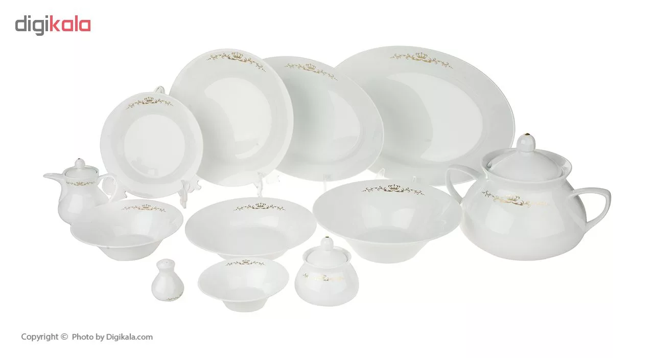 سرویس غذاخوری 108 پارچه 12 نفر چینی زرین ایران مدل Pernses