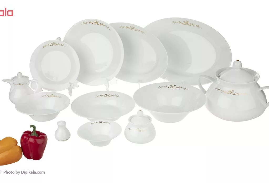 سرویس غذاخوری 108 پارچه 12 نفر چینی زرین ایران مدل Pernses