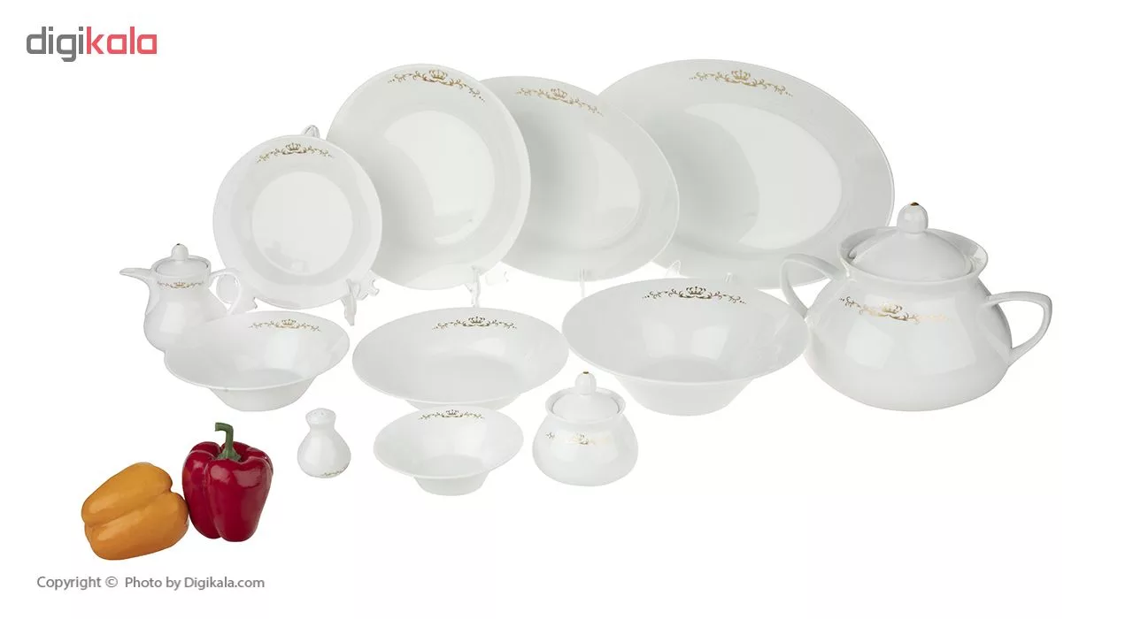 سرویس غذاخوری 108 پارچه 12 نفر چینی زرین ایران مدل Pernses